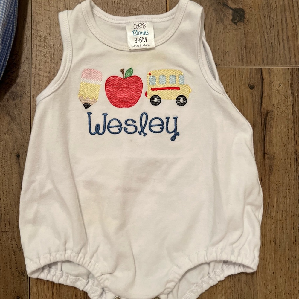 Wesley Monogram Onesie